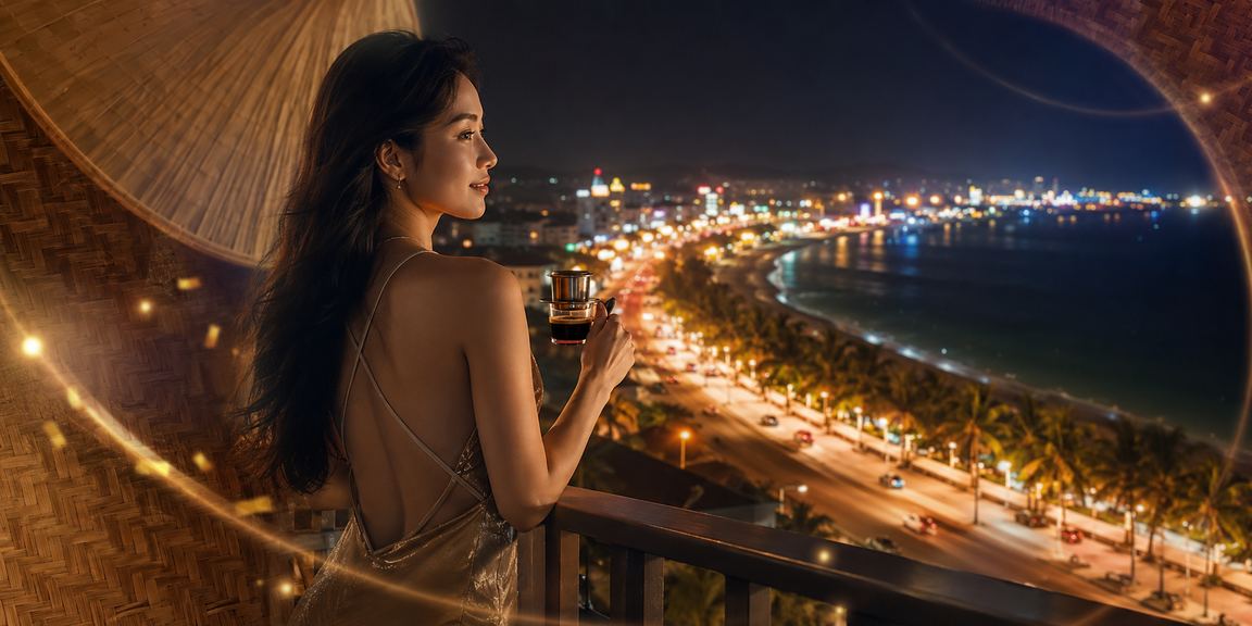 Người dùng đăng nhập ứng dụng casino trên điện thoại tại Phan Thiết với nón lá truyền thống